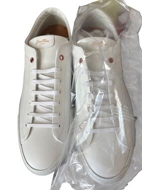 Good Man Brand Edge White Lo Top Sneaker Mono Nappa Leather Lace Men's Size 16